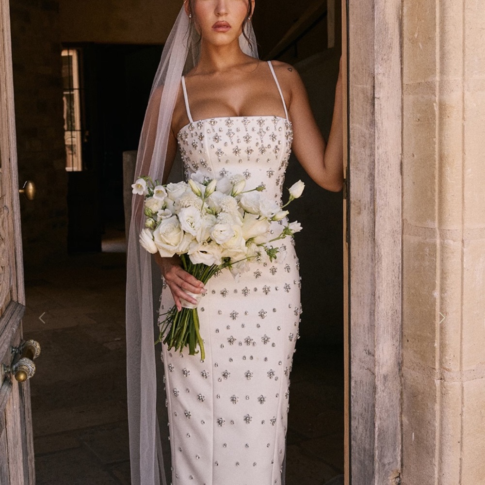 HOUSE OF CB 'Martine' Ivory Embellished Corset Wedding Gown size small